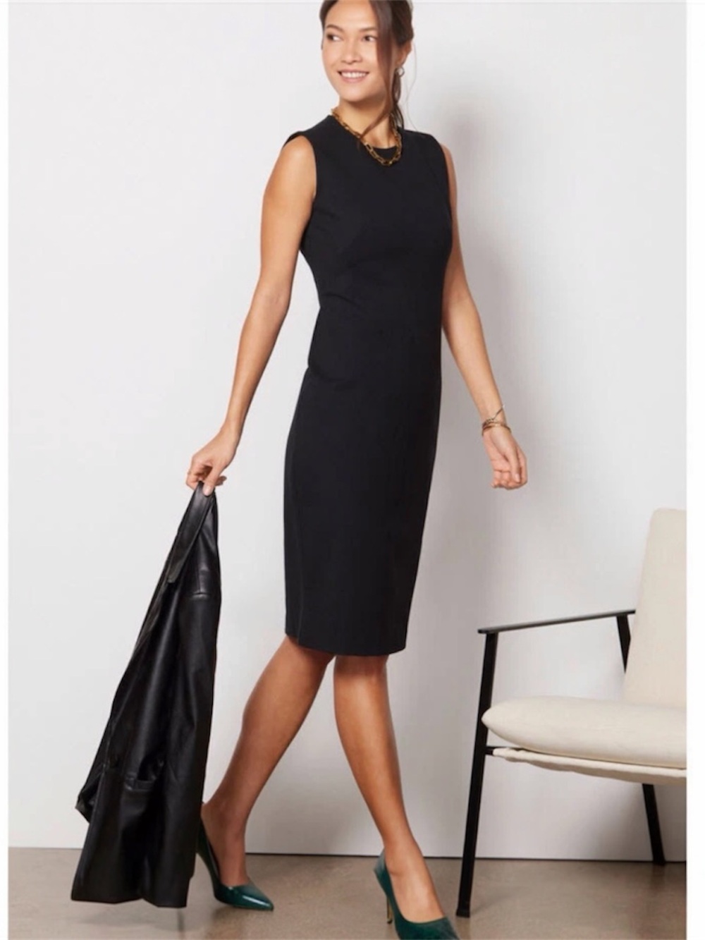 SPANX Perfect Fitted Sheath Dress Black | Sleeveless | LBD | Size S | Classic